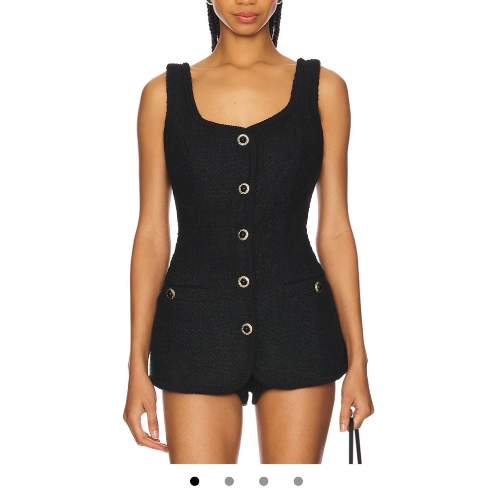 MAJORELLE Gabrielle Tweed Vest in Black- Size Small